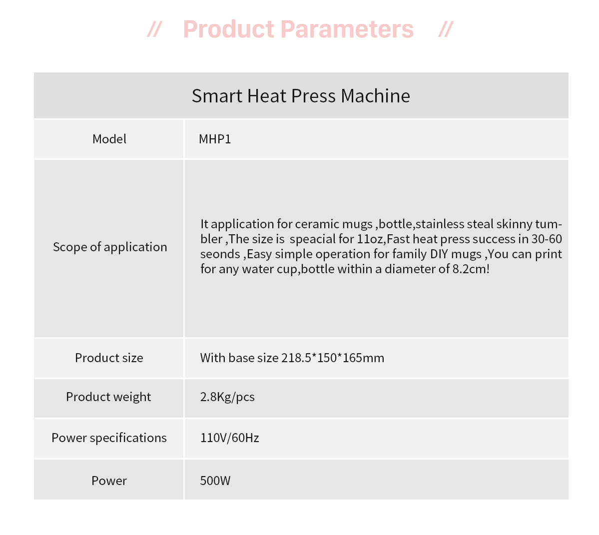 Mug press machine